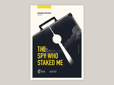 the spy who staked me version 1 agatha christie bauhaus berlin briefcase cover escape room germany movie poster murder mystery novel poster print procreate spy tower tv tower