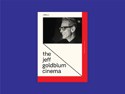 EthBerlin 2019 The Jeff Goldblum Cinema bauhaus berlin black and white blockchain ethberlin frame jeff goldblum photo poster poster design purple red