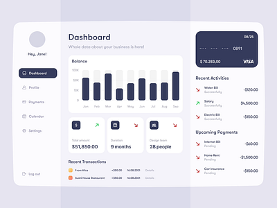 Finance dashboard animation branding colors crm dashboard design illustration transitions typography ui ux vector