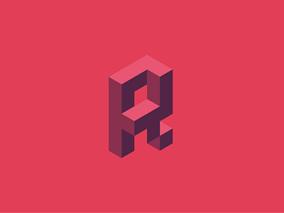 R 3d isometric typography