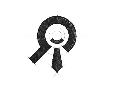 ApplyToMe - Logo Design Sketch brand identity branding clean design glass grid logo magnifying minimal pencil sketch smile tie