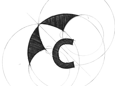 Canopy - Logo Design Sketch brand identity branding c clean dental design grid letter logo minimal pencil sketch umbrella