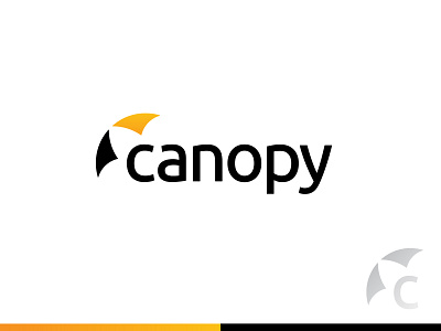 Canopy - Logo Design brand identity branding c clean design letter logo minimal umbrella vector yellow