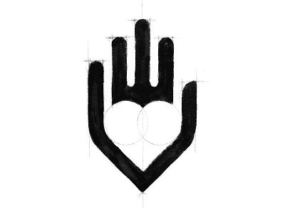 ōTH - Symbol Sketch brand identity branding clean design grid hand heart logo minimal procreate sketch
