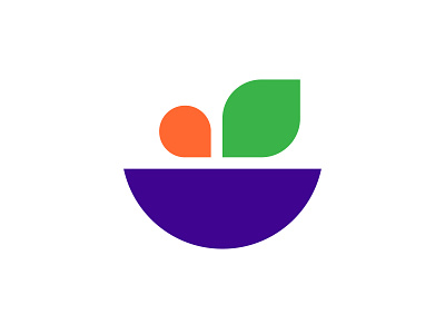 Naturally Healthy - Logo Design brandidentity branding clean design green health leaf logo minimal natural orange purple salad