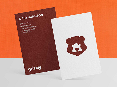 Grizzly - Business Card bear brandidentity branding businesscard card clean design grizzly logo minimal symbol wood