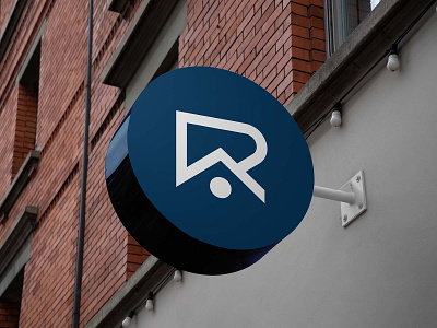 Realverse - Logo Design blue brand identity branding building clean design house letterr logo minimal r realestate