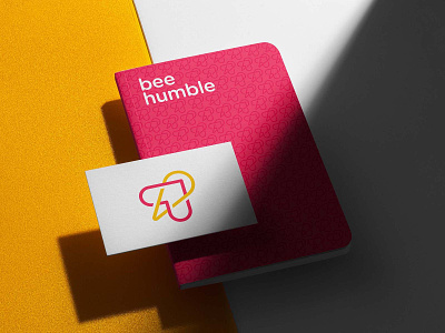 Bee Humble bee brand identity branding clean design heart honey logo magenta minimal pink yellow