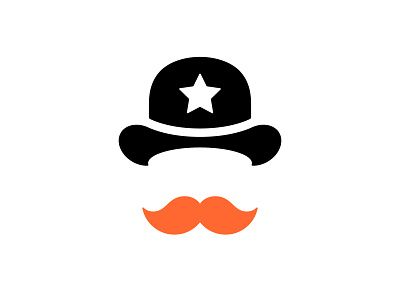 Ginger Sheriff - Logo Design brand identity branding clean design ginger grid logo minimal mustache police sheriff vector