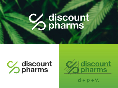 Discount Pharms branding clean design dp logo minimal percentage