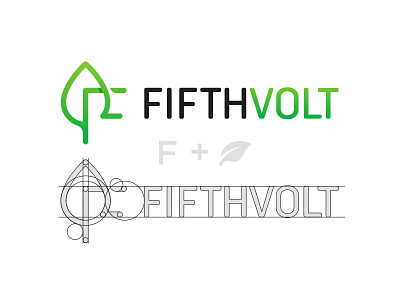 Fifth Volt branding clean design f green grid leaf logo minimal