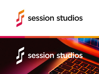 Session Studios - Logo Design brand identity branding clean design gradient logo mark minimal music note song symbol