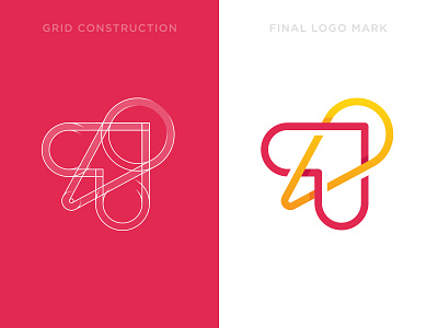 Bee Humble - Logo Construction bee brand identity branding clean construction design gradient grid heart logo minimal shadows