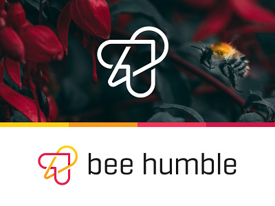 Bee Humble - Logo Design bee brand identity branding clean design gradient heart logo minimal