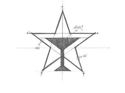 Startender - Logo Design Sketch bartender brand identity branding clean design drawing glass logo martini minimal sketch star