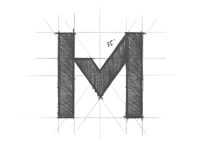 Marked - Logo Design Sketch brand identity branding checkmark clean design grid ink logo m minimal pencil sketch tattoo