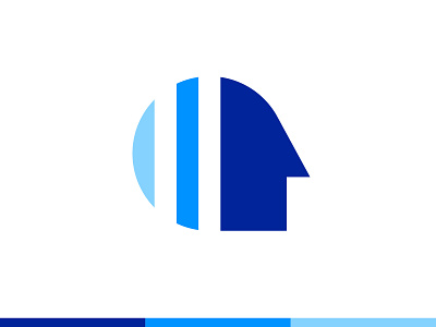 Mindscan - Logo Symbol blue brain brand identity branding clean design face intelligence iq logo mind minimal test