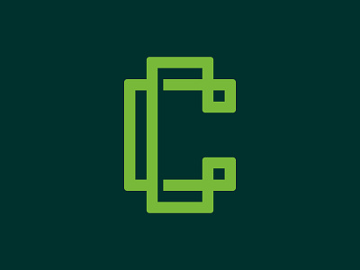 Computis - Logo Symbol bitcoin blockchain brand identity branding c clean cryptocoin cryptocurrency design green grid logo minimal