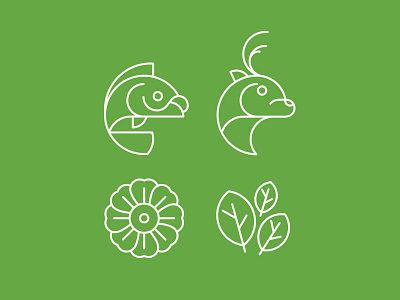 Nature Icons deer design fish flower icon iconography illustrator leaf minimal nature