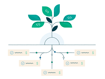 Money Tree data dollars finance grow illustration money plant tree