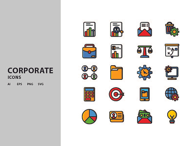 Icons Corporate app branding design graphic design icon illustration logo ui ux vector