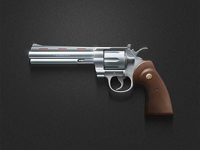 Python 357 Magnum anmo chrome gun illustration matte paint photoshop pistol silver