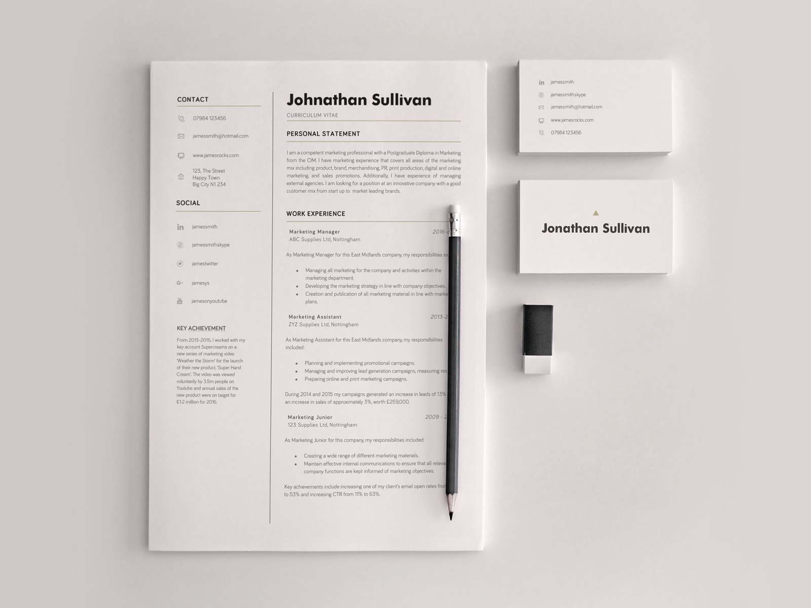 Resume CV and Simple Business Card by Giallo on Dribbble With Word 2013 Business Card Template
