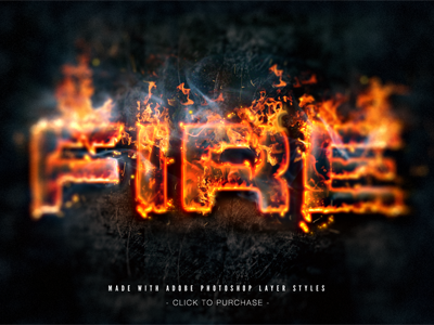 Fire text effect made with Layer Styles