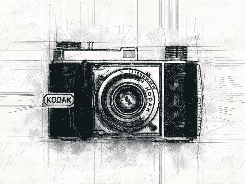 Old Camera Pencil Drawing Vector Images 42