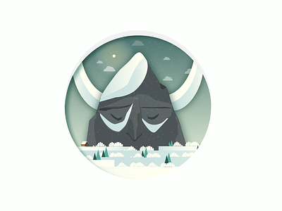 Ullr The God Of Winter animation illustration landscape montain motiondesign simple vector winter