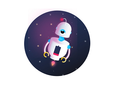 Expiring Trial - Illustration for online time tracking tool. art design flat design gradient graphic design planet power illustration robot rocket space vector