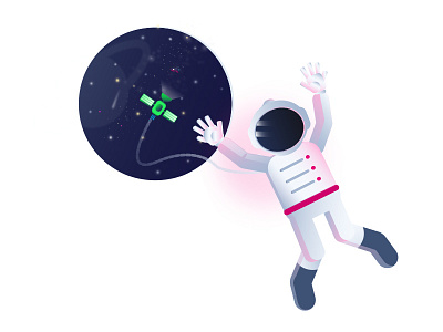 404 Page Illustration 404 astronaut black hole design flat design gradient graphic design illustration planet rocket space vector