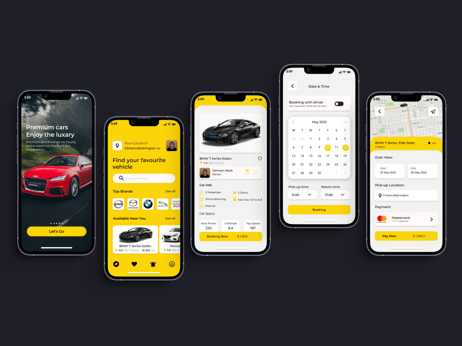 Rent car - iOS Mobile App Design by Md. Saiduzzaman Shaon on Dribbble