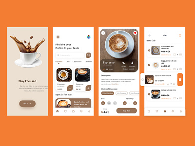 Coffee Shop Mobile App adobe xd android androied mobile app app design figma graphic design ios design ios mobile app iphone ui design mobile app mobile app design mobile app redesign ui uiux design user experience design ux research