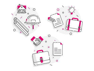 real estate icons agency flat icon iconset illustration pink property realestate set simple