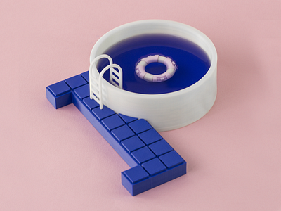 Pool Party with P Letter 36days 36daysoftype 3d 3dprint letter p photography photoshoot setdesign typography