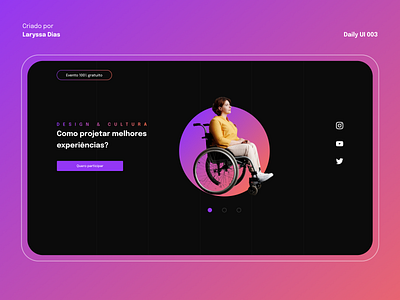 Daily UI 003 - Landing Page brading cursos daily ui daily ui 003 dailyui design designstudio diversidade diversity evento online inclusion interaction design lading page ladingpage ui ux webdesign website website concept website design