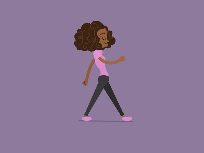 Walk with Confidence big hair gif loop purple walk