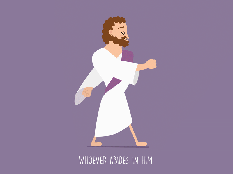 1 John 2:6 bible verse bible jesus purple loop gif walk