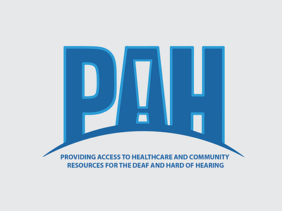 PAH! blue deaf health logo pah slang