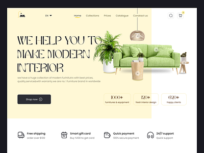 Furniture shop Landing Page design furniture graphic design landing page shop ui ux