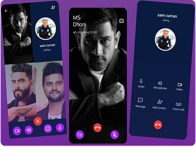 Video/Audio calling mob app design audio communication groupchat video videocall videochat videoconferencing
