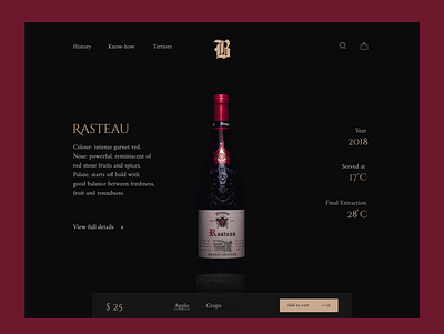 Landing page adobe xd black clean daily ui challenge design logo red ui wine wine website