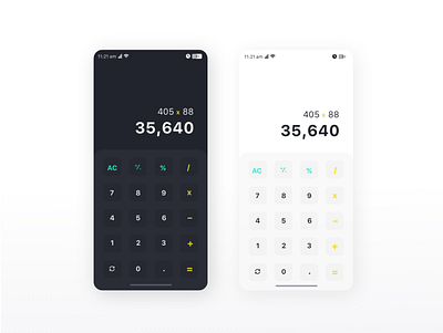 Calculator adobe xd black calculator clean daily ui challenge dark mode design ui white mode