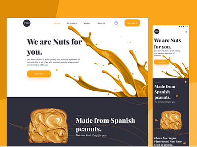 Peanut butter brand website clean mobile peanut peanut butter responsive ui ux website