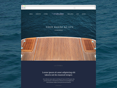 Marine big photography blue boat homepage layout sea webdesign yacht