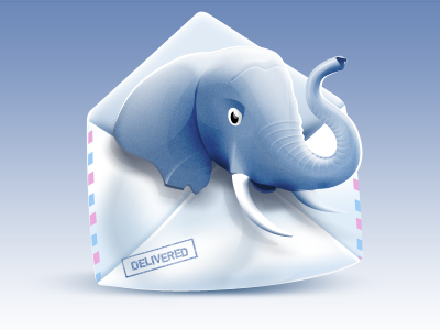 You've got mail elephant icon illustration mail