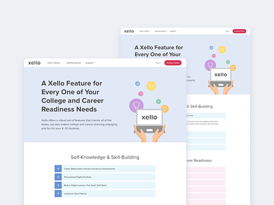 Web Design for Education Software Company - Xello design dropdown education landing page marketing design web design