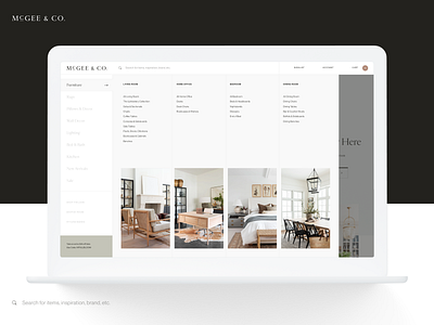McGee & Co Navigation design ecommerce interactive layout mcgee navigation ui ux website
