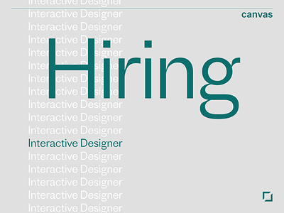 Hiring - Interactive Designer agency design designer ecommerce hiring interactive jobs studio
